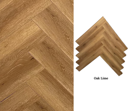 Oak line laminate herringbone flooring displayed in a chic laminate herringbone pattern, enhancing any living space's aesthetic