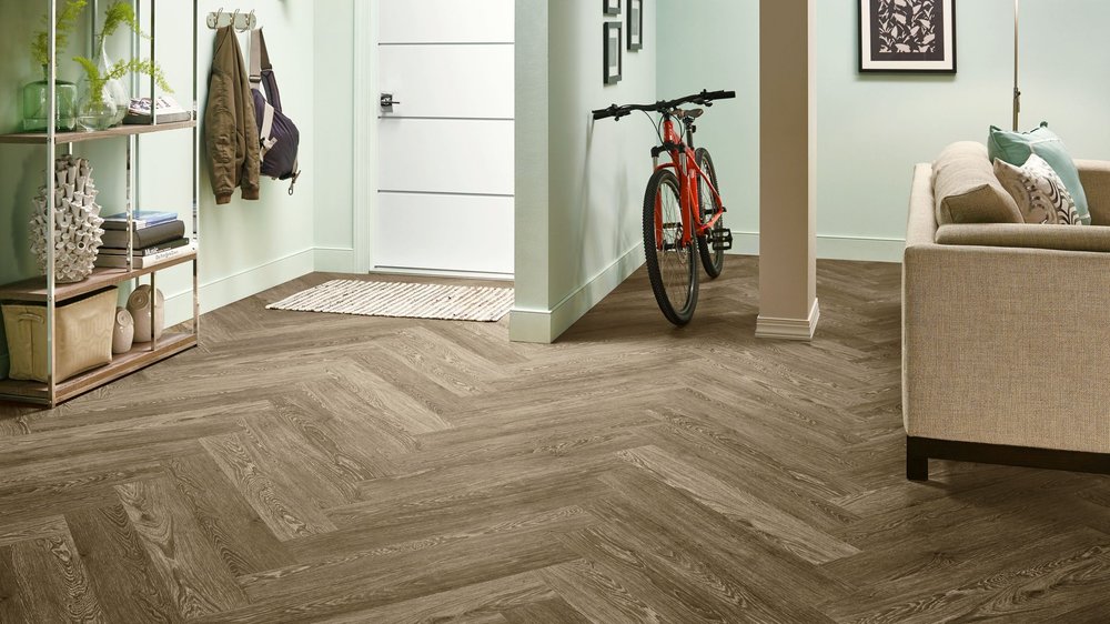 Engineered chevron wooden flooring, luxury living